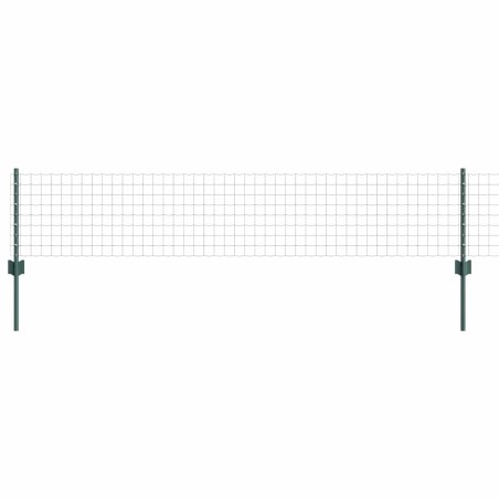 vidaXL Recinzione Euro con 22 pali verdi 0,4x50 m in acciaio