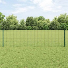 vidaXL Recinzione Euro con 22 Postazioni Verdi 0,6x50 m Acciaio
