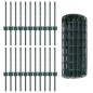vidaXL Recinzione Euro con 22 Pali Verde 0,4x50 m Acciaio