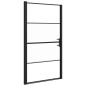 Parete Doccia 100x178 cm Vetro Temperato Semi Smerigliato Nero