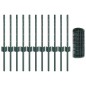 vidaXL Recinzione Euro con 11 Post in U Verde 0,4x25 m Acciaio vidaXL Recinzione Euro con 11 Post in U Verde 0,4x25 m Acciaio
