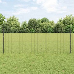 vidaXL Recinzione Euro con 5 Supporti U Grigi 0.8x10 m Acciaio