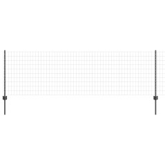 vidaXL Recinzione Euro con 5 Supporti U Grigi 0.8x10 m Acciaio