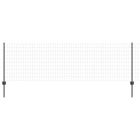 vidaXL Recinzione Euro con 5 Supporti U Grigi 0.8x10 m Acciaio