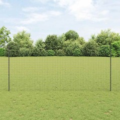 vidaXL Recinzione Euro con 10 Pali Grigi 1,4x10 m Acciaio