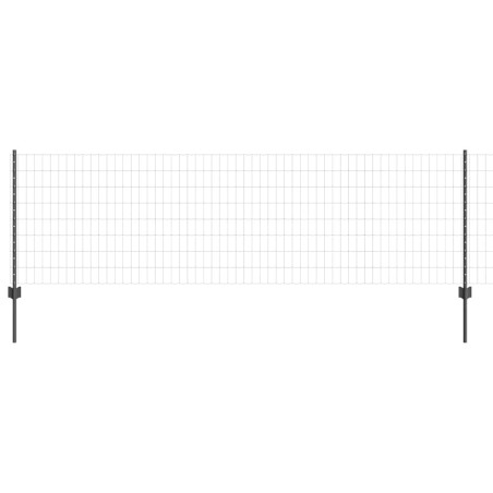 vidaXL Recinzione Euro con 5 Pali Grigi 0,8x10 m Acciaio