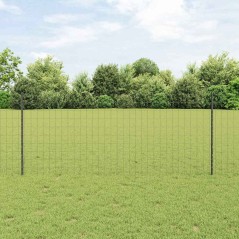 vidaXL Recinto Euro con 10 Post Grigi 1x10 m in Acciaio