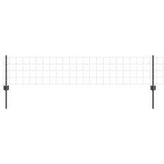 vidaXL Recinzione Euro con 5 Post U Grigio 0.4x10 m Acciaio