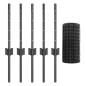vidaXL Recinzione Euro con 5 Post U Grigio 0.4x10 m Acciaio vidaXL Recinzione Euro con 5 Post U Grigio 0.4x10 m Acciaio