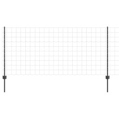 vidaXL Set di Recinzioni Grigio 10 x 1 m Acciaio Verniciato a Polvere