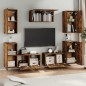 Set di Mobili Porta TV 7 pz Rovere Fumo in Legno Multistrato Set di Mobili Porta TV 7 pz Rovere Fumo in Legno Multistrato
