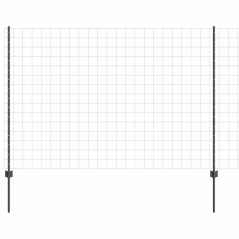 vidaXL Recinzione Euro con 10 pali a U Grigia 1.6x10 m Acciaio