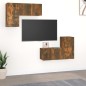 Set di Mobili Porta TV 4 pz Rovere Fumo in Legno Multistrato Set di Mobili Porta TV 4 pz Rovere Fumo in Legno Multistrato