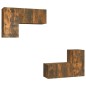 Set di Mobili Porta TV 4 pz Rovere Fumo in Legno Multistrato Set di Mobili Porta TV 4 pz Rovere Fumo in Legno Multistrato