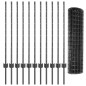 vidaXL Recinzione Euro con 22 post a U in grigio 1x25 m acciaio