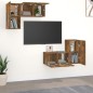 Set di Mobili Porta TV 4 pz Rovere Fumo in Legno Multistrato Set di Mobili Porta TV 4 pz Rovere Fumo in Legno Multistrato