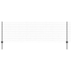 vidaXL Recinzione Euro con 11 Pali U Grigio 0,8x25 m Acciaio
