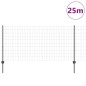 vidaXL Recinzione Euro con 22 Pali Grigi 1x25 m Acciaio