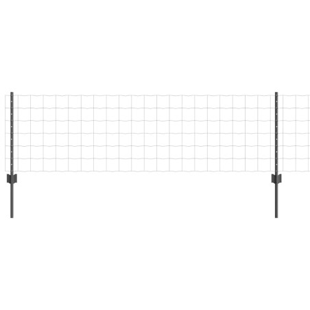 vidaXL Recinzione Euro con 11 Post U Grigio 0,6x25 m Acciaio