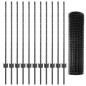 vidaXL Set di Recinzione da Giardino Grigio 25 x 1 m