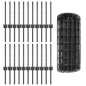 vidaXL Euro Fence con 22 pali U Grigio 0,4x50 m Acciaio