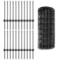 vidaXL Euro Fence con 22 Post in U Grigio 0,6x50 m Acciaio