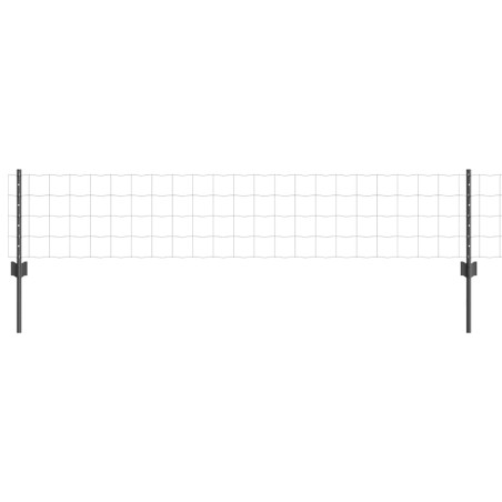 vidaXL Recinzione Euro con 22 Post in Grigio 0,4x50 m Acciaio
