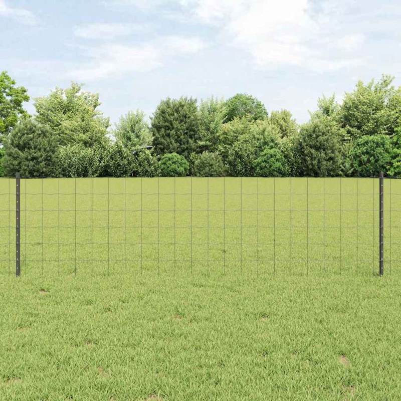 vidaXL Recinzione Euro con 22 Post Grey 0,6x50 m Acciaio