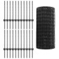 vidaXL Recinzione Euro con 22 Post Grey 0,6x50 m Acciaio