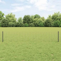 vidaXL Recinzione Euro con 5 Pali Grigi 0.4x10 m in Acciaio