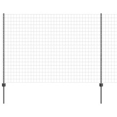 vidaXL Recinzione con 10 pali U Grigio 1,6x10 m Acciaio