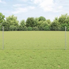 vidaXL Recinzione Euro con 5 Pali U Silver 0,8x10 m Acciaio