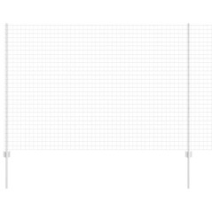 vidaXL Recinzione Euro con 10 Post in Alluminio Argento 1,5x10 m Acciaio