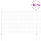 vidaXL Recinzione Euro con 10 Post in Alluminio Argento 1,5x10 m Acciaio vidaXL Recinzione Euro con 10 Post in Alluminio Argento 1,5x10 m Acciaio