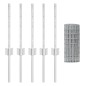 vidaXL Recinzione Euro con 5 Pali Argento 0,4x10 m Acciaio vidaXL Recinzione Euro con 5 Pali Argento 0,4x10 m Acciaio