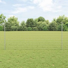 vidaXL Recinzione Euro con 10 Post in Acciaio Argento 1,2x10 m