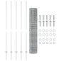 vidaXL Recinzione Euro con 10 Pali Argento 1,6x10 m Acciaio vidaXL Recinzione Euro con 10 Pali Argento 1,6x10 m Acciaio
