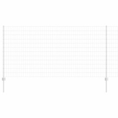 vidaXL Cancello Euro con 10 pali U Argento 1,2x10 m Acciaio