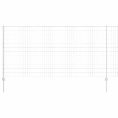 vidaXL Cancello Euro con 10 pali U Argento 1,2x10 m Acciaio