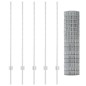 vidaXL Recinzione Euro con 10 Pali Argento 1,2x10 m Acciaio vidaXL Recinzione Euro con 10 Pali Argento 1,2x10 m Acciaio
