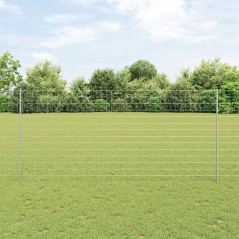 vidaXL Recinzione Euro con 10 Post in Acciaio Argento 1,4x10 m