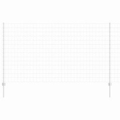 vidaXL Recinzione Euro con 10 Post in Acciaio Argento 1,4x10 m