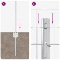 vidaXL Cancello Euro con 5 Posti U Argento 0,6x10 m Acciaio