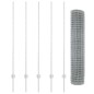 vidaXL Recinzione Euro con 10 pali Silver 1,4x10 m Acciaio