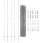 vidaXL Recinzione Euro con 10 Post Silver 1,5x10 m Acciaio