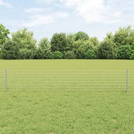vidaXL Recinzione Euro con 11 Postazioni Argento 0,4x25 m Acciaio