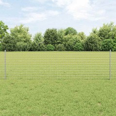 vidaXL Recinzione Euro con 11 Posta U Argento 0,6x25 m Acciaio