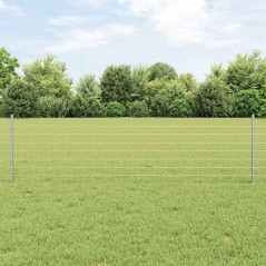 vidaXL Recinzione Euro con 11 Posti U Argento 0,6x25 m Acciaio