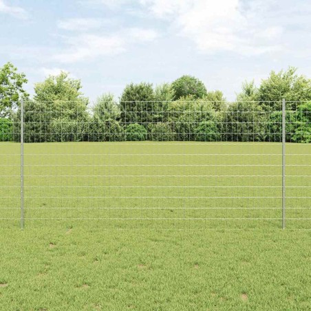 vidaXL Recinzione Euro con 22 Pali Argento 1,2x25 m Acciaio