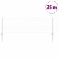 vidaXL Recinzione Euro con 11 Post in Argento 0,6x25 m Acciaio vidaXL Recinzione Euro con 11 Post in Argento 0,6x25 m Acciaio